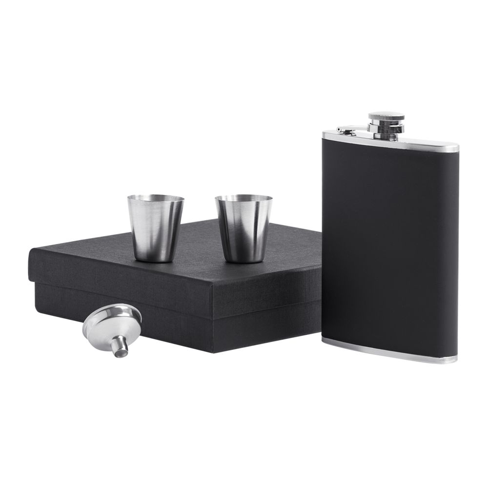 Набор Trusty: фляжка, стаканчики и воронка, черный / Миниатюра WWW (1000)