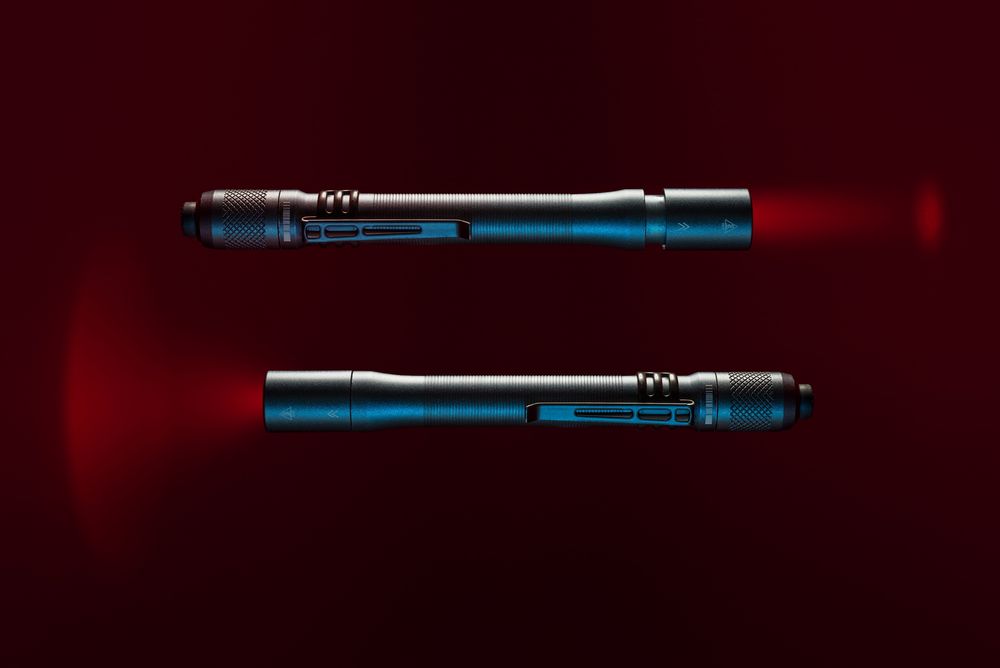 Фонарик с фокусировкой луча Fokus, серо-синий / Миниатюра WWW (1000)