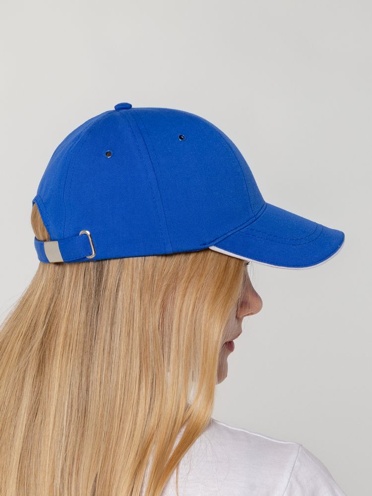 Бейсболка Canopy, ярко-синяя с белым кантом / Миниатюра WWW (1000)