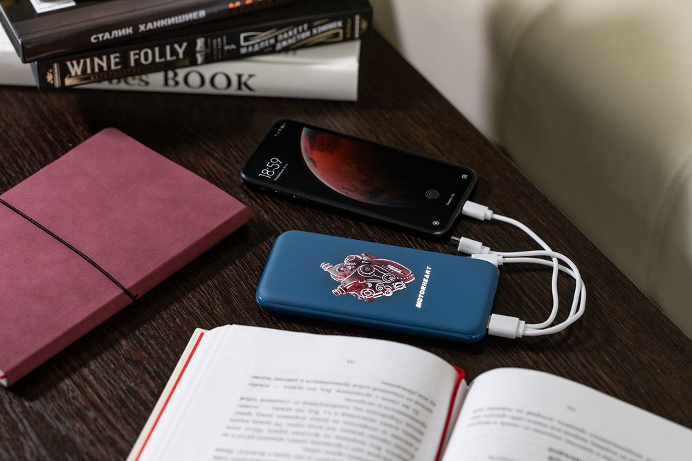 Аккумулятор с подсветкой markBright City, 10000 мАч, синий / Миниатюра WWW (1000)