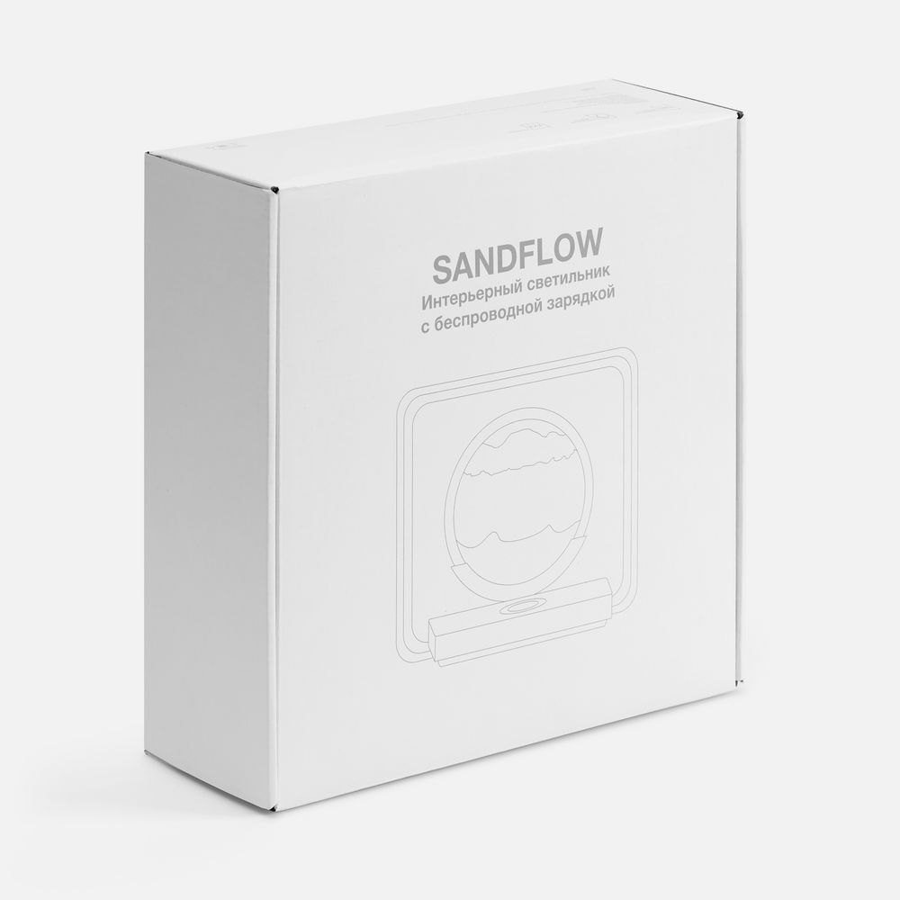 Интерьерный светильник с беспроводной зарядкой Sandflow, белый / Миниатюра (упак) (1000)