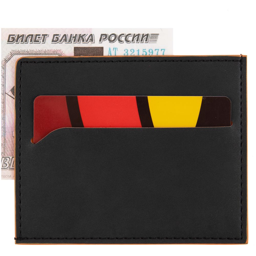 Картхолдер Multimo, черный с оранжевым / Миниатюра WWW (1000)