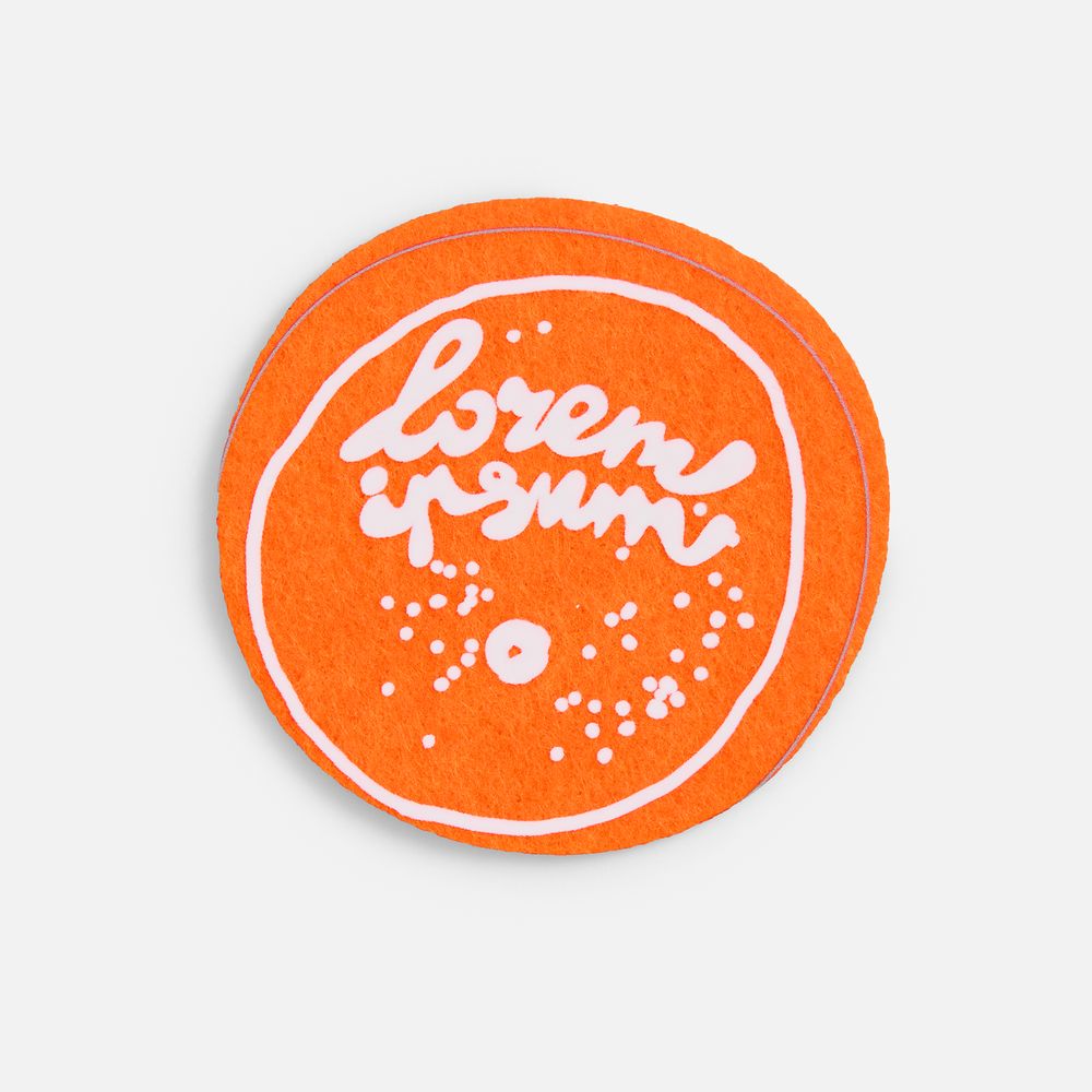 Шеврон из фетра Felt M, оранжевый неон / Миниатюра нанесения (1000)