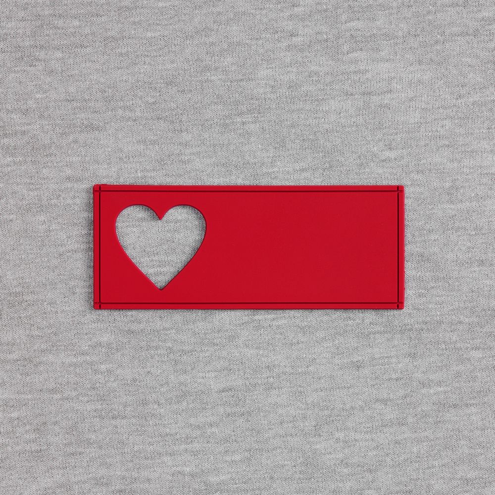 Лейбл из ПВХ с вырезом «Сердце», красный / Миниатюра WWW (1000)