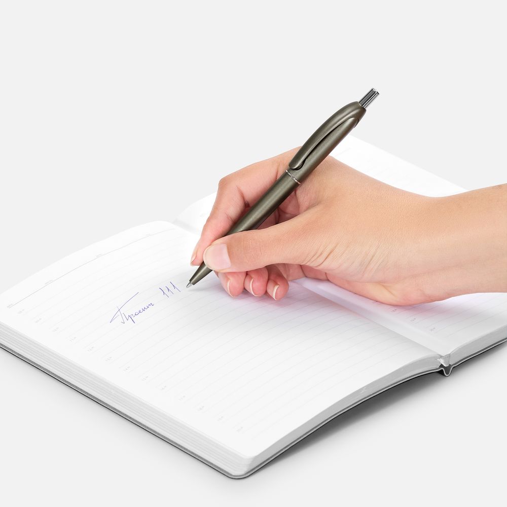 Ручка шариковая Bright Spark, серый металлик / Миниатюра WWW (1000)