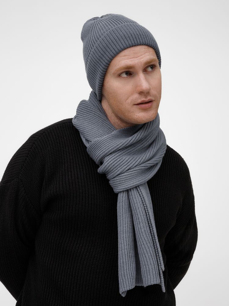 Шарф Nobilis Mono, серый (стальной) / Миниатюра WWW (1000)