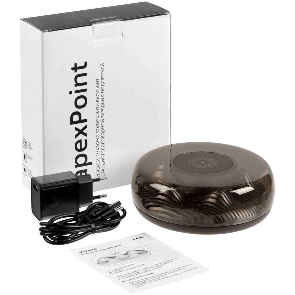 Станция беспроводной зарядки с подсветкой apexPoint ver.2, черная / Миниатюра WWW (1000)