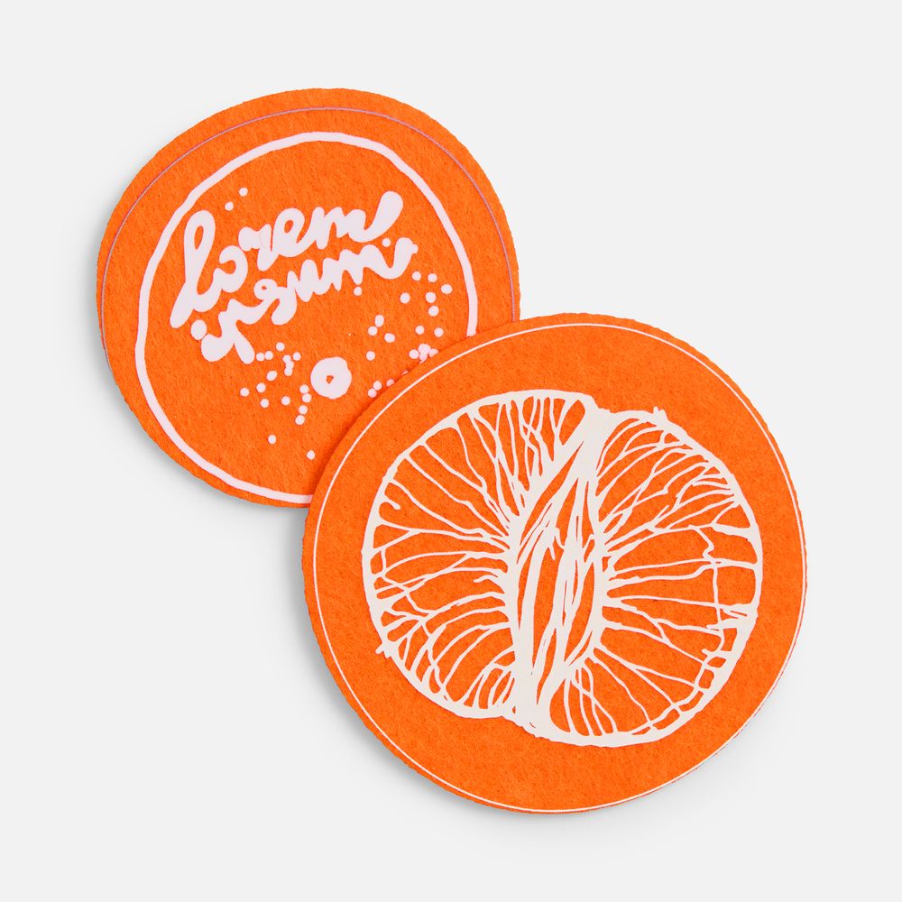 Шеврон из фетра Felt M, оранжевый неон / Миниатюра нанесения (1000)