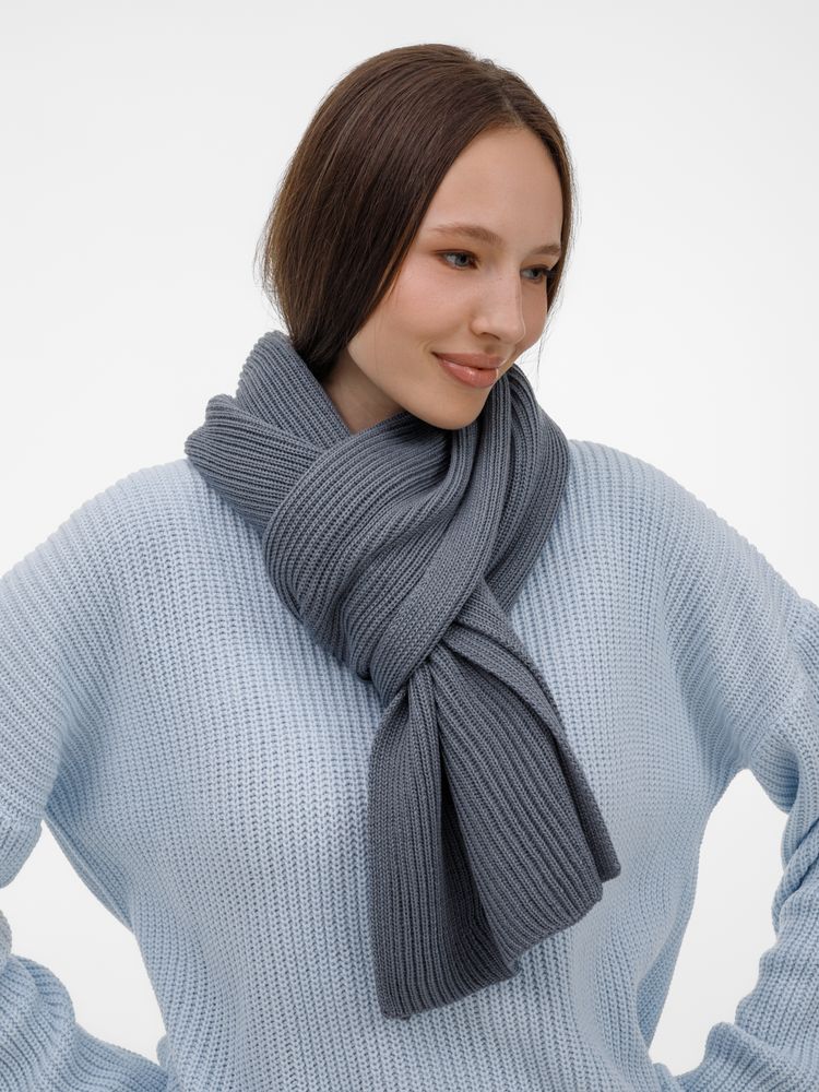 Шарф Nobilis Mono, серый (стальной) / Миниатюра WWW (1000)