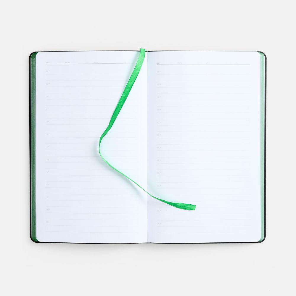 Ежедневник Nice Twice, недатированный, черный с ярко-зеленым / Миниатюра WWW (1000)