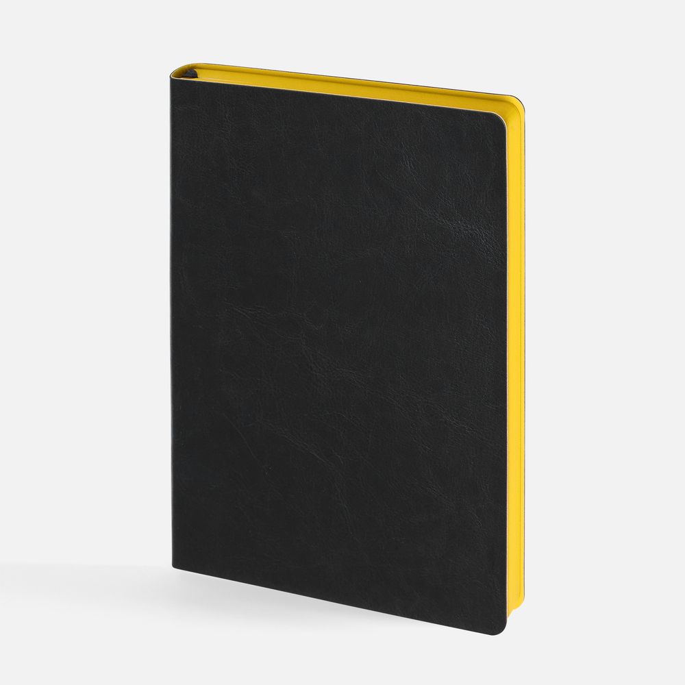 Ежедневник Doppio, недатированный, черный с желтым / Миниатюра WWW (1000)