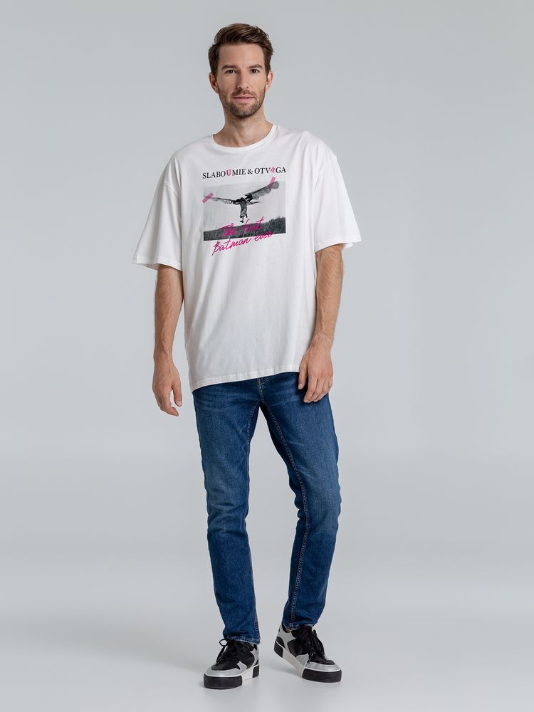 Футболка оверсайз «Слабоумие и отвага», молочно-белая / Миниатюра WWW (1000)