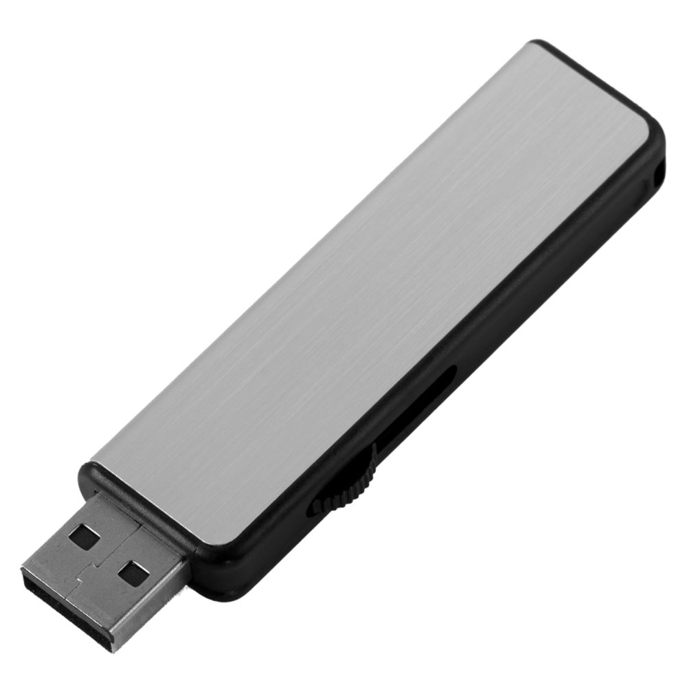 Флешка Ferrum, серебристая с черным, 8 Гб / Миниатюра WWW (1000)