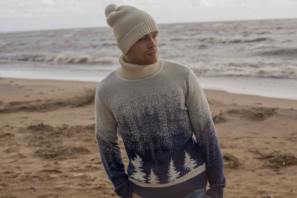 Свитер Glint, бежевый с синим / Миниатюра WWW (1000)