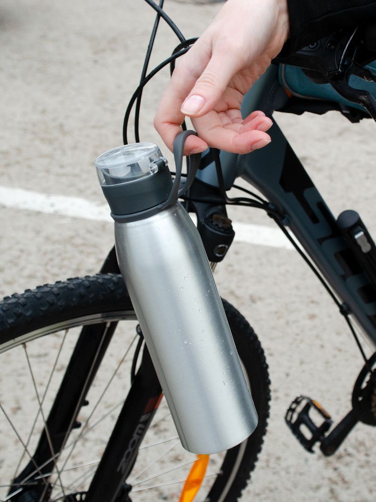 Спортивная бутылка для воды Korver, серебристая / Миниатюра WWW (1000)