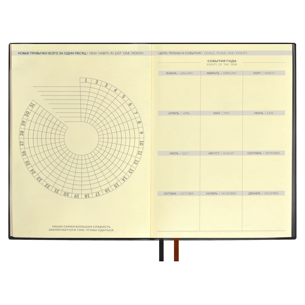 Ежедневник Avila, недатированный, черный / Миниатюра WWW (1000)
