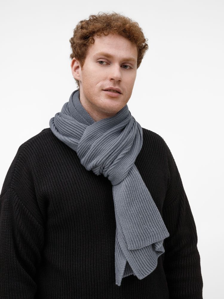 Шарф Nobilis Mono, серый (стальной) / Миниатюра WWW (1000)