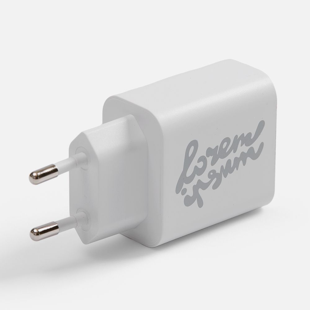 Станция беспроводной зарядки с часами и подсветкой GlobeBee, белая / Миниатюра нанесения (1000)