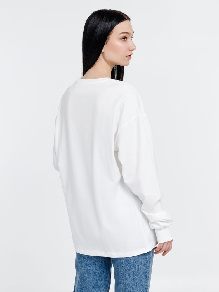 Футболка оверсайз унисекс с длинным рукавом Сity Sapiens, молочно-белая / Миниатюра WWW (1000)