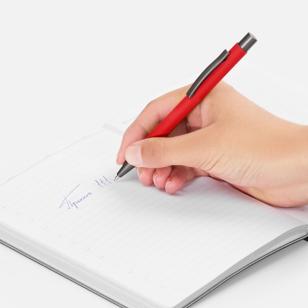 Ручка шариковая Atento Soft Touch, красная / Миниатюра WWW (1000)