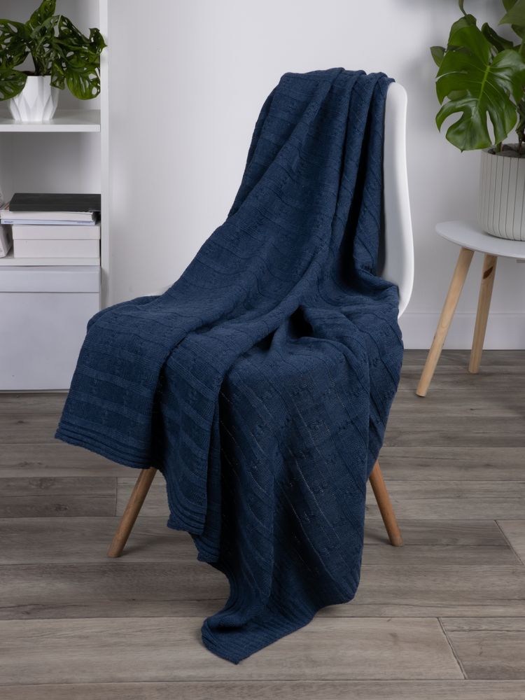 Плед Trenza, синий / Миниатюра WWW (1000)