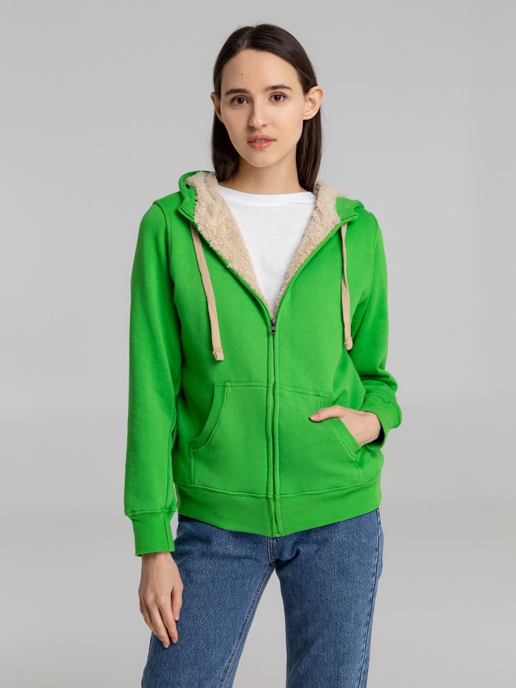 Толстовка унисекс на молнии Sherpa 280, ярко-зеленая / Миниатюра WWW (1000)