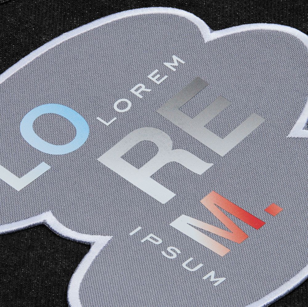 Шеврон из габардина Gabo L, серый / Миниатюра нанесения (1000)