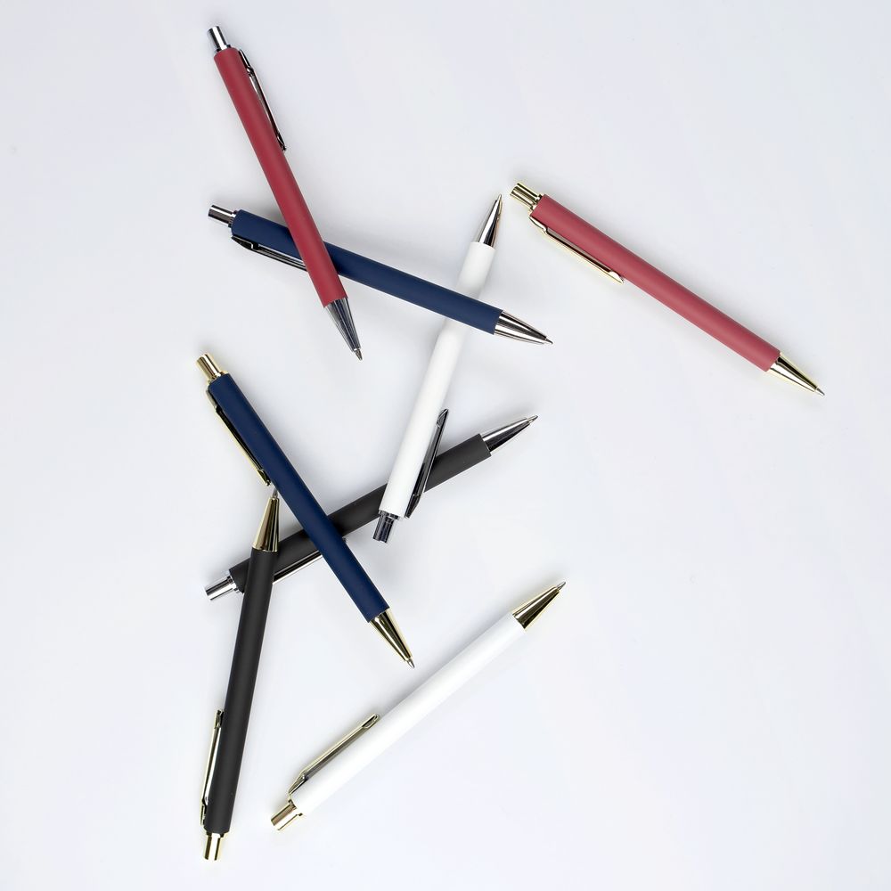 Ручка шариковая Lobby Soft Touch Chrome, белая / Миниатюра WWW (1000)