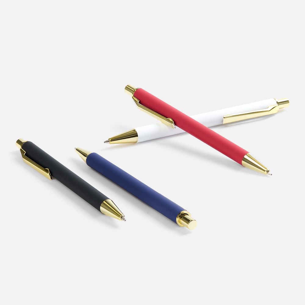 Ручка шариковая Lobby Soft Touch Gold, красная / Миниатюра WWW (1000)