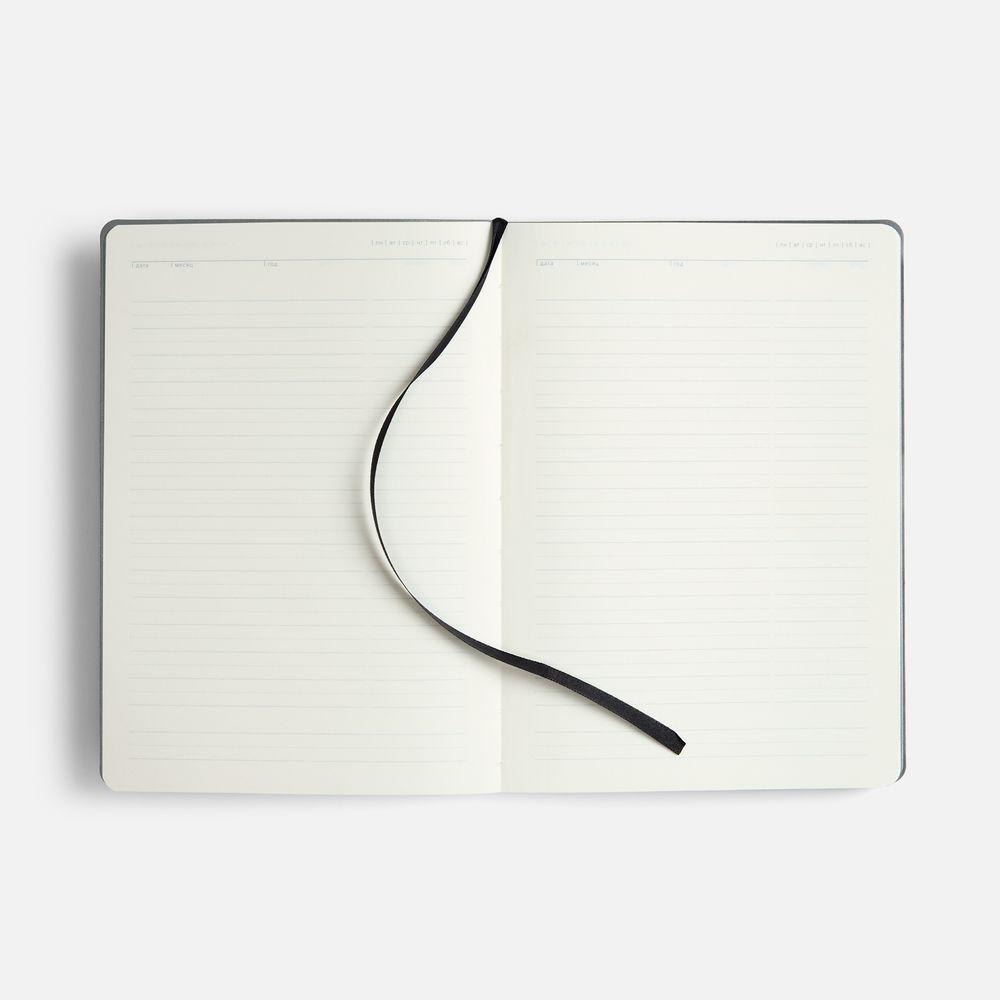 Ежедневник Doppio, недатированный, черный с серым / Миниатюра WWW (1000)