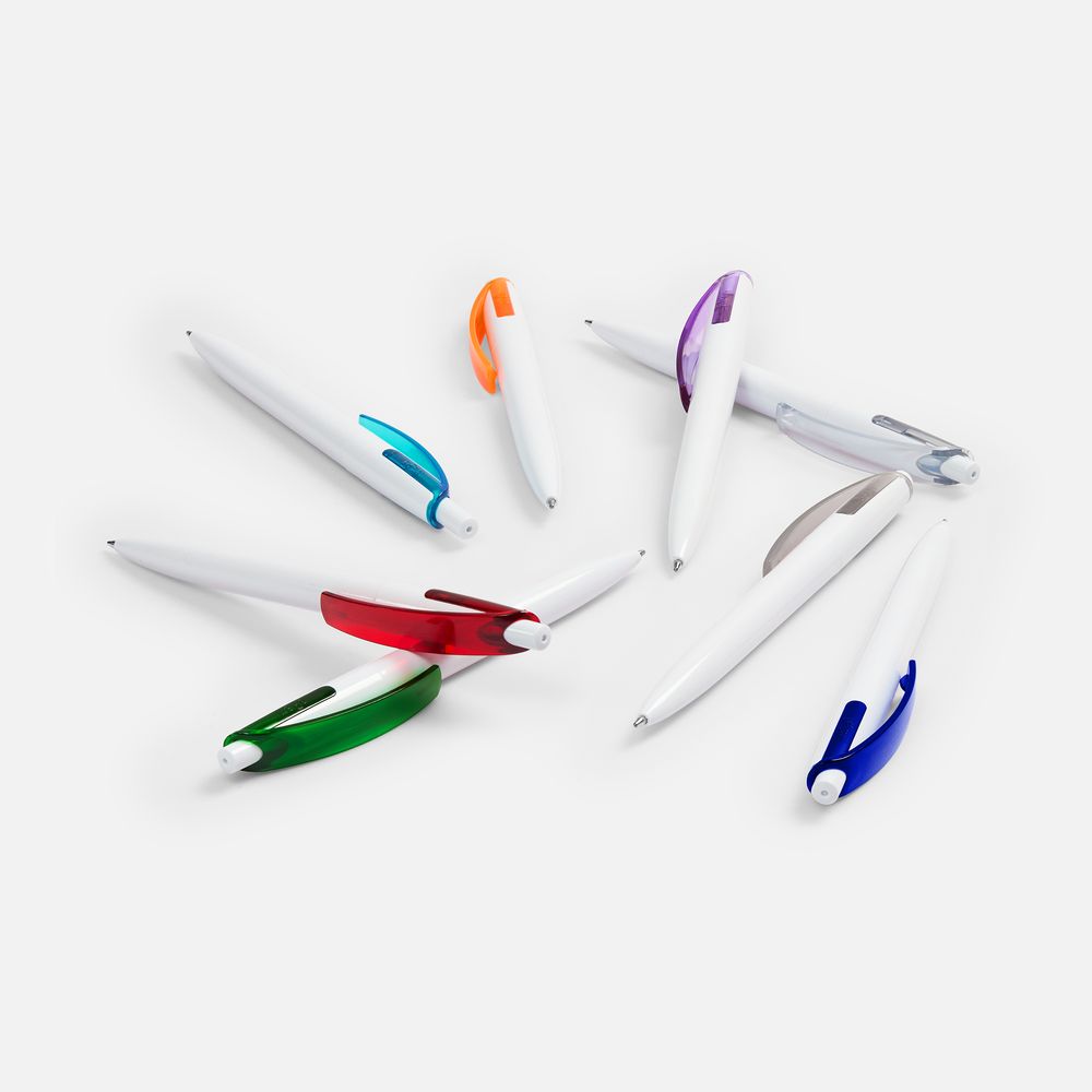 Ручка шариковая Bento, белая с серым / Миниатюра WWW (1000)