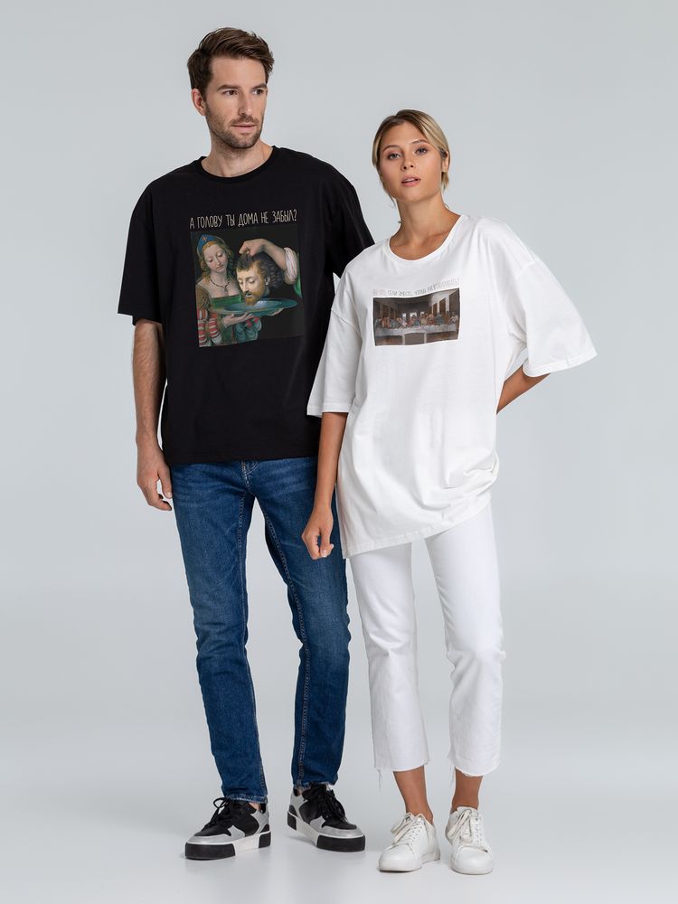 Футболка оверсайз «Вы что, сели вместе», молочно-белая / Миниатюра WWW (1000)