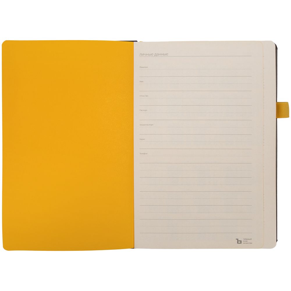 Ежедневник Ton недатированный, черный с желтым / Миниатюра WWW (1000)