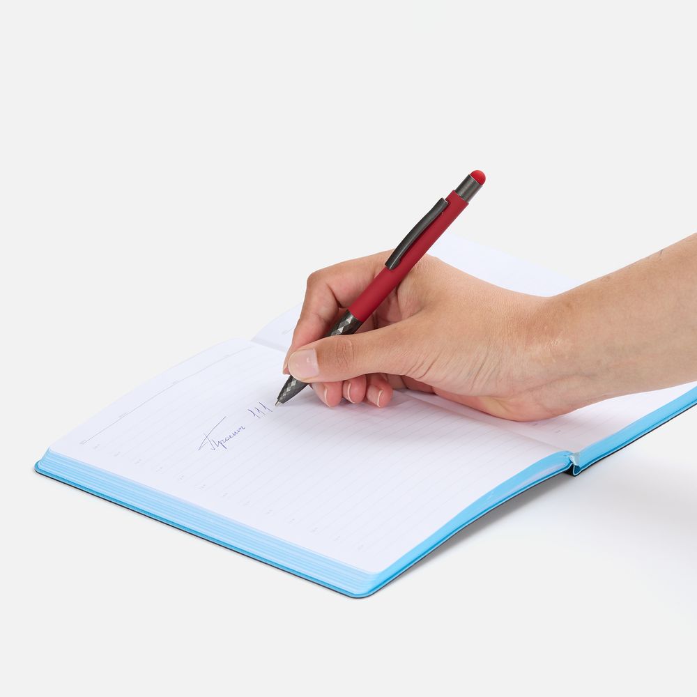 Ручка шариковая со стилусом Digit Soft Touch, красная / Миниатюра WWW (1000)