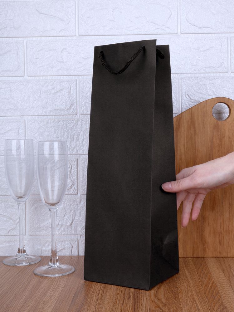 Пакет под бутылку Vindemia, черный / Миниатюра WWW (1000)