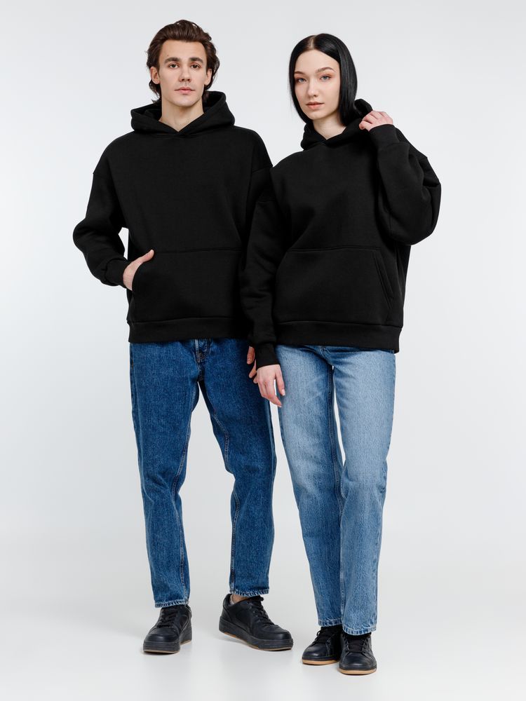 Худи оверсайз унисекс Go Easy, черное / Миниатюра WWW (1000)