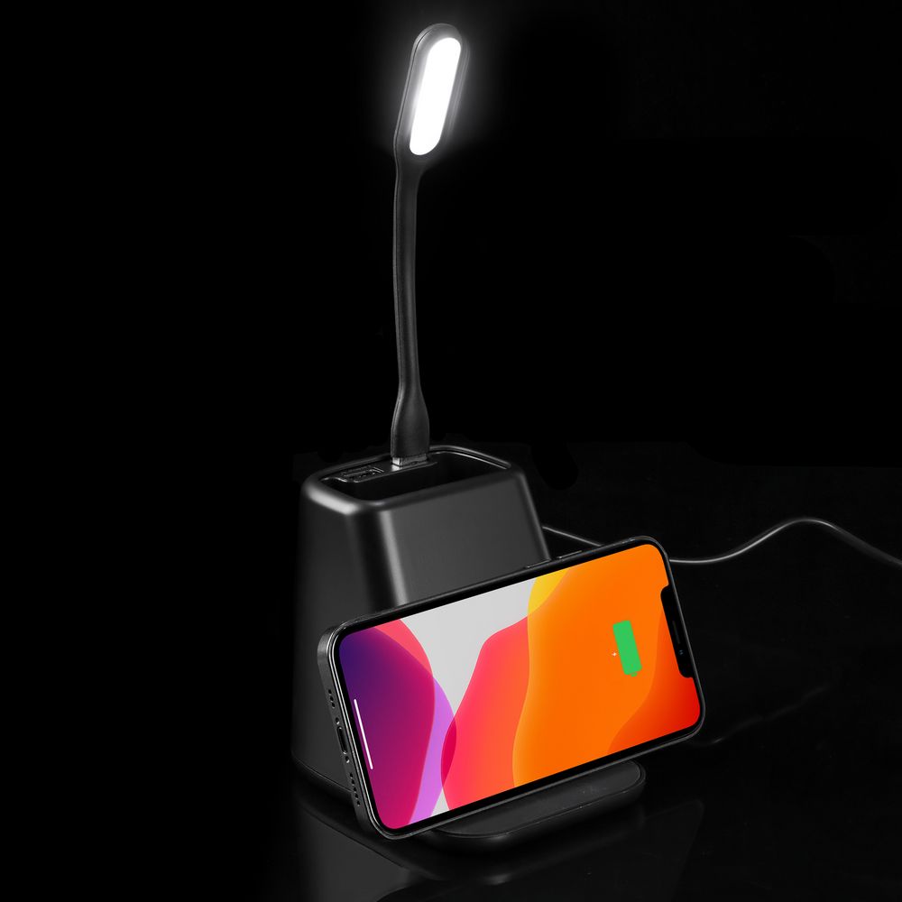 Настольный органайзер с зарядкой, лампой и вентилятором powerTower, черный / Миниатюра WWW (1000)