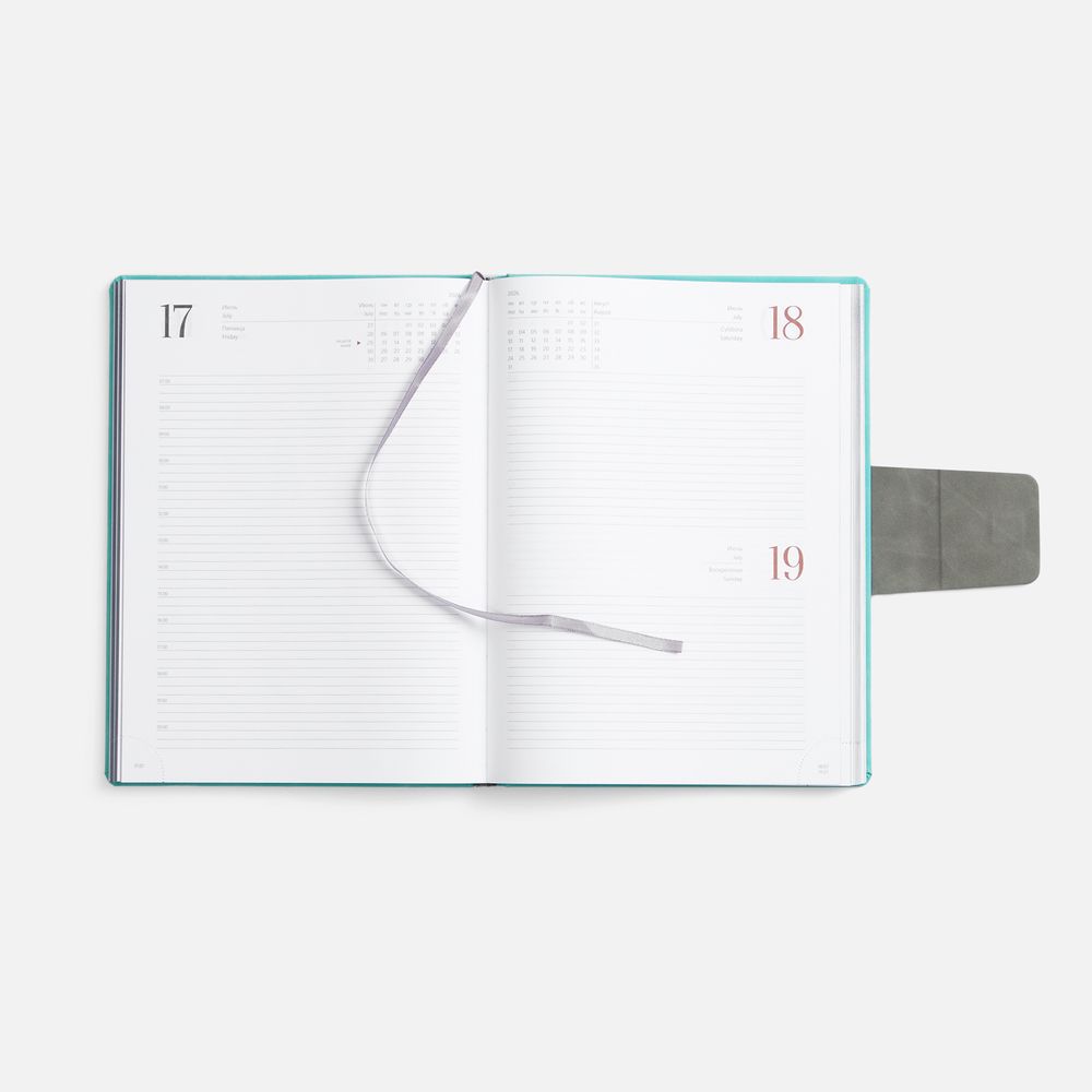 Ежедневник Grande Strap на заказ, датированный, бирюзовый / Миниатюра WWW (1000)