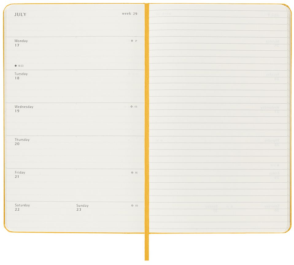 Еженедельник Moleskine Classic Large, датированный, оранжевый / Миниатюра WWW (1000)