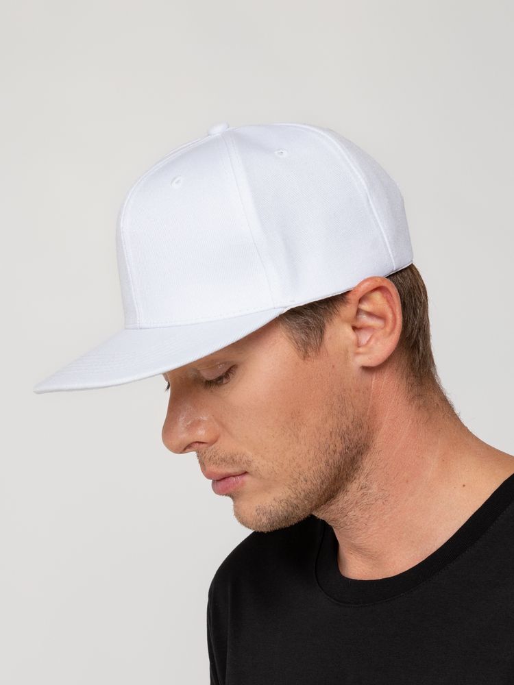 Бейсболка Snapback с прямым козырьком, белая / Миниатюра WWW (1000)