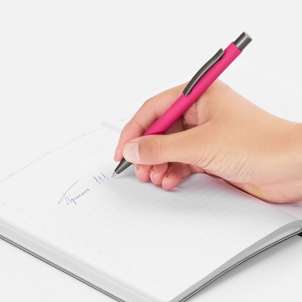 Ручка шариковая Atento Soft Touch, розовая / Миниатюра WWW (1000)