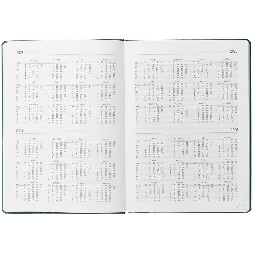 Еженедельник Nebraska, датированный, зеленый / Миниатюра WWW (1000)