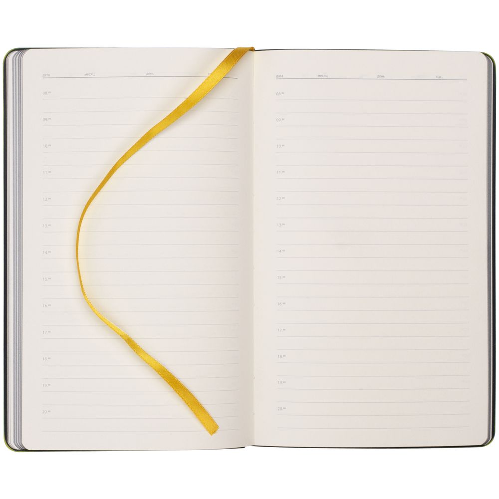 Ежедневник Trait, недатированный, черный с желтым / Миниатюра WWW (1000)