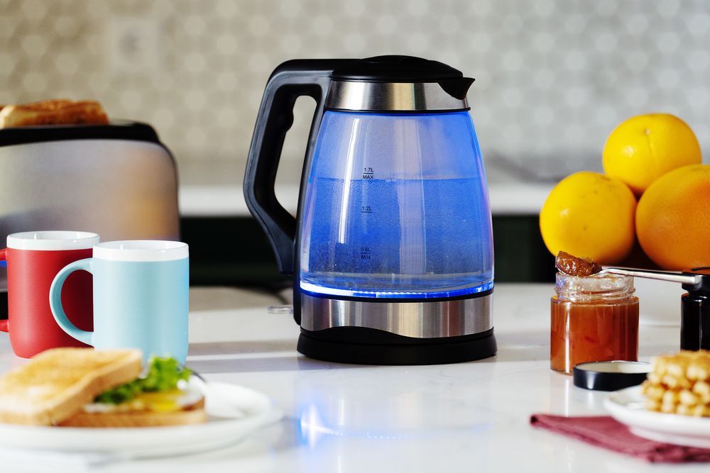 Электрический чайник Lumimore, стеклянный, серебристо-черный / Миниатюра имиджевого (1000)