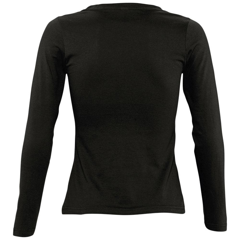 Футболка женская с длинным рукавом Majestic 150, черная / Миниатюра WWW (1000)