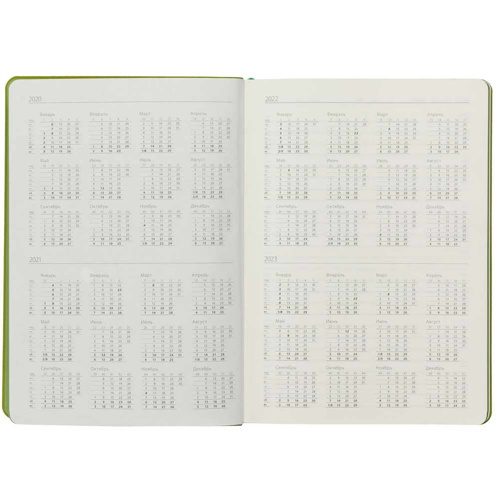 Ежедневник Ridge, недатированный, зеленый / Миниатюра WWW (1000)