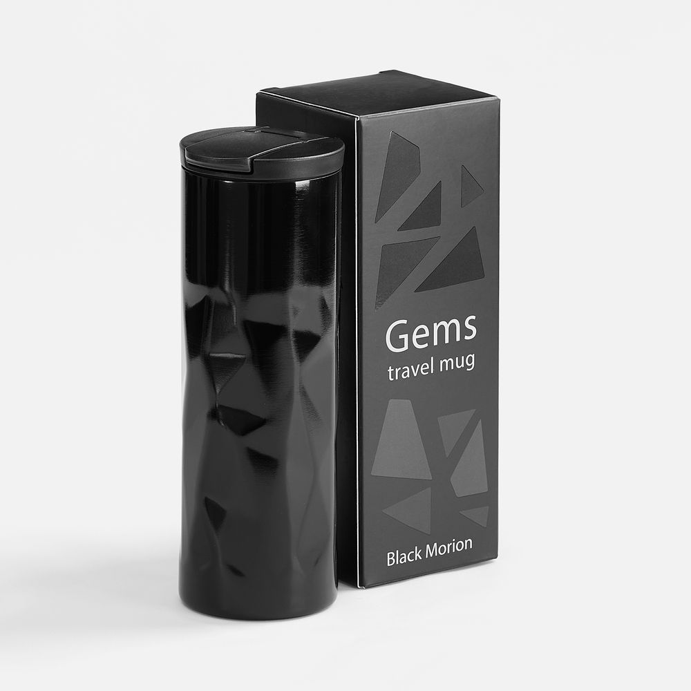 Термостакан Gems Black Morion, черный морион / Миниатюра (упак) (1000)