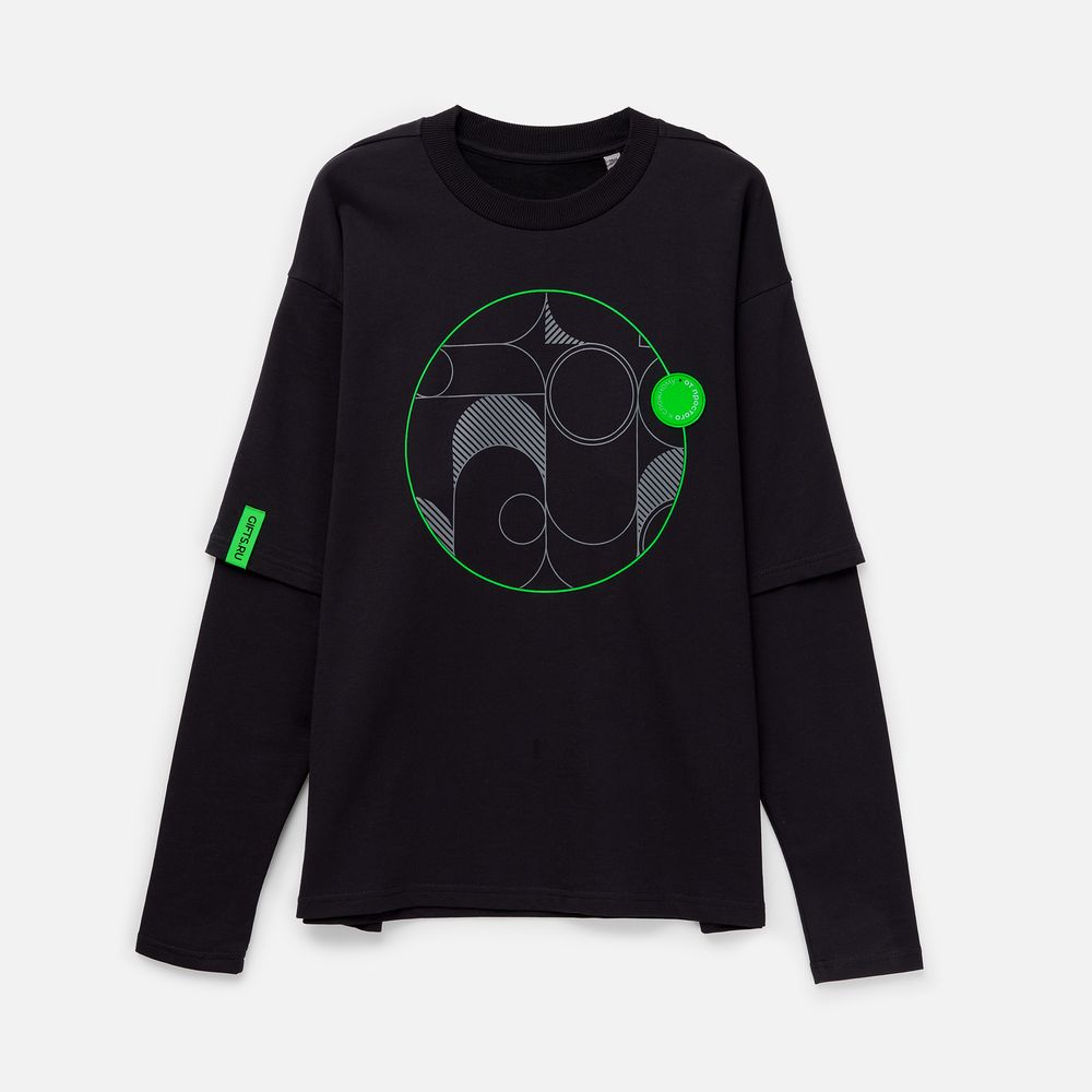 Лейбл тканевый Epsilon, S, зеленый неон / Миниатюра нанесения (1000)