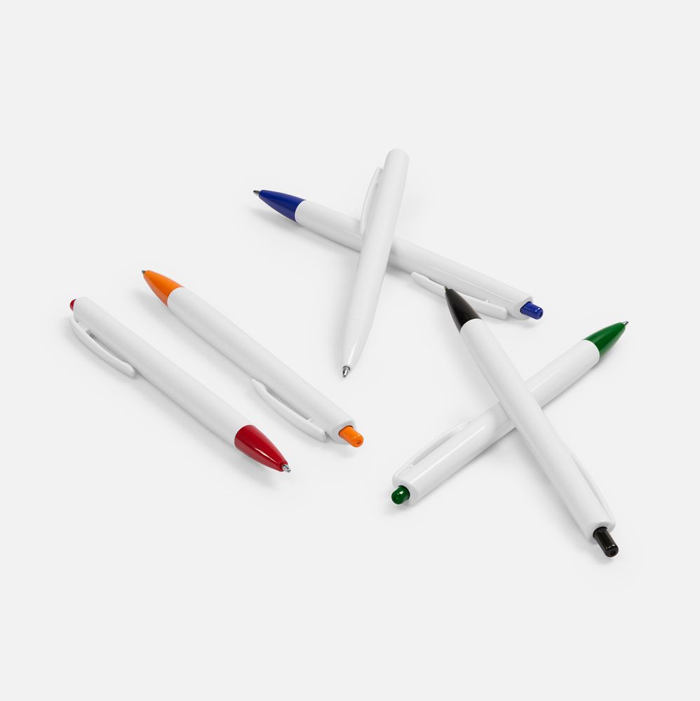 Ручка шариковая Tick, белая с красным / Миниатюра WWW (1000)