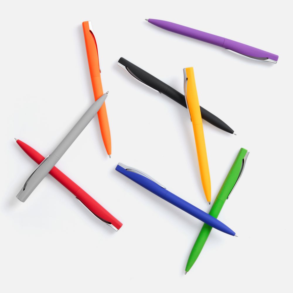 Ручка шариковая Pin Soft Touch, красная / Миниатюра WWW (1000)